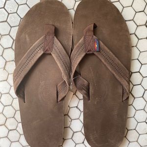 Rainbow flip-flops espresso brown size xl-11/12